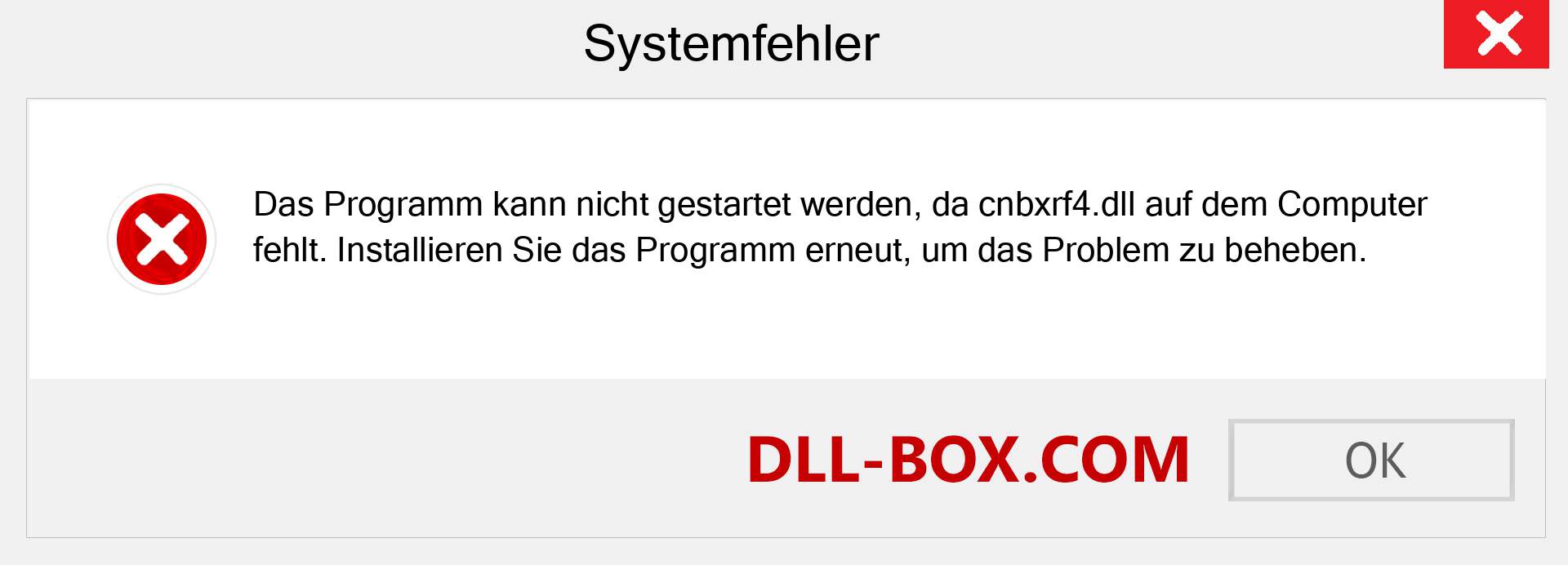 cnbxrf4.dll-Datei fehlt?. Download für Windows 7, 8, 10 - Fix cnbxrf4 dll Missing Error unter Windows, Fotos, Bildern