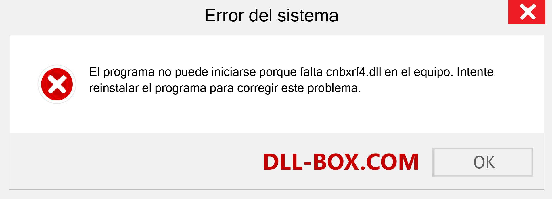 ¿Falta el archivo cnbxrf4.dll ?. Descargar para Windows 7, 8, 10 - Corregir cnbxrf4 dll Missing Error en Windows, fotos, imágenes