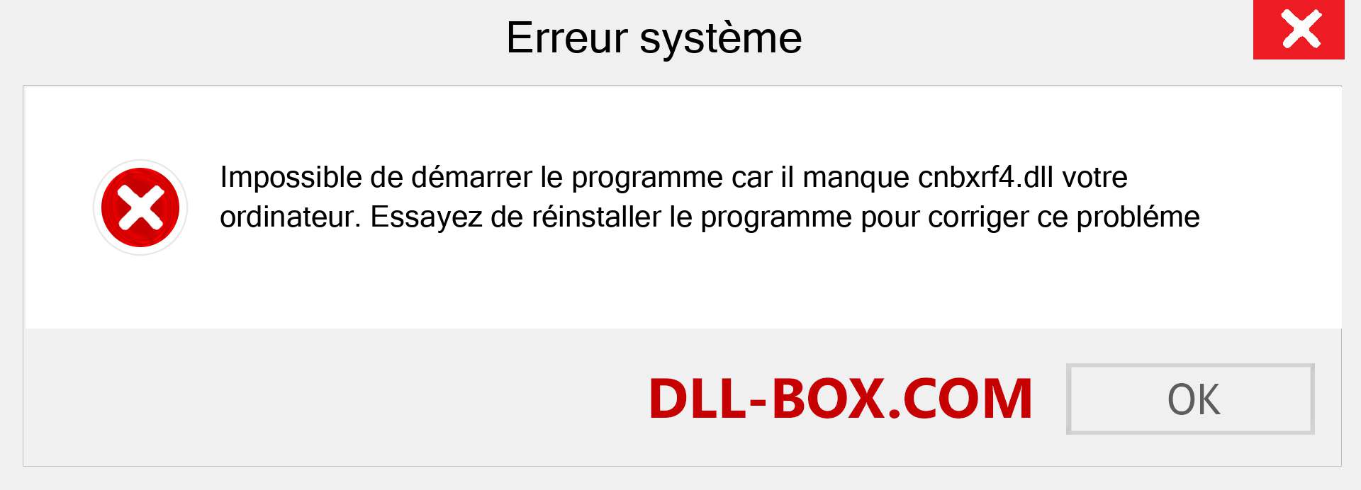 Le fichier cnbxrf4.dll est manquant ?. Télécharger pour Windows 7, 8, 10 - Correction de l'erreur manquante cnbxrf4 dll sur Windows, photos, images